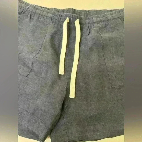 Roots 100% Linen Women’s Navy Blue Comfortable Breathable Shorts size Large - Picture 2 of 8